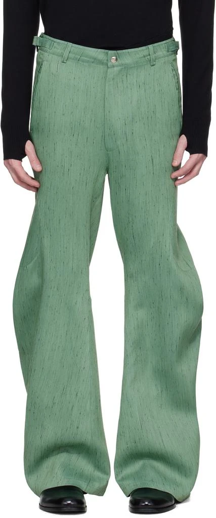 CMMAWEAR SSENSE Exclusive Green Articulated Back-Zip Trousers