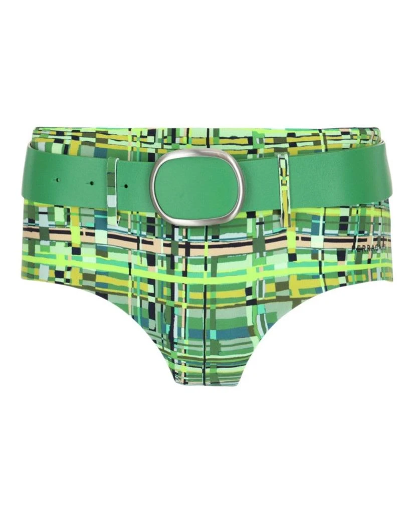 Salvatore Ferragamo Checkered Belted Swim Bottoms