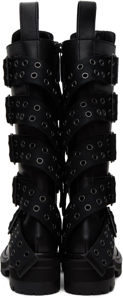 Junya Watanabe Black Steer Oiled Belt Boots