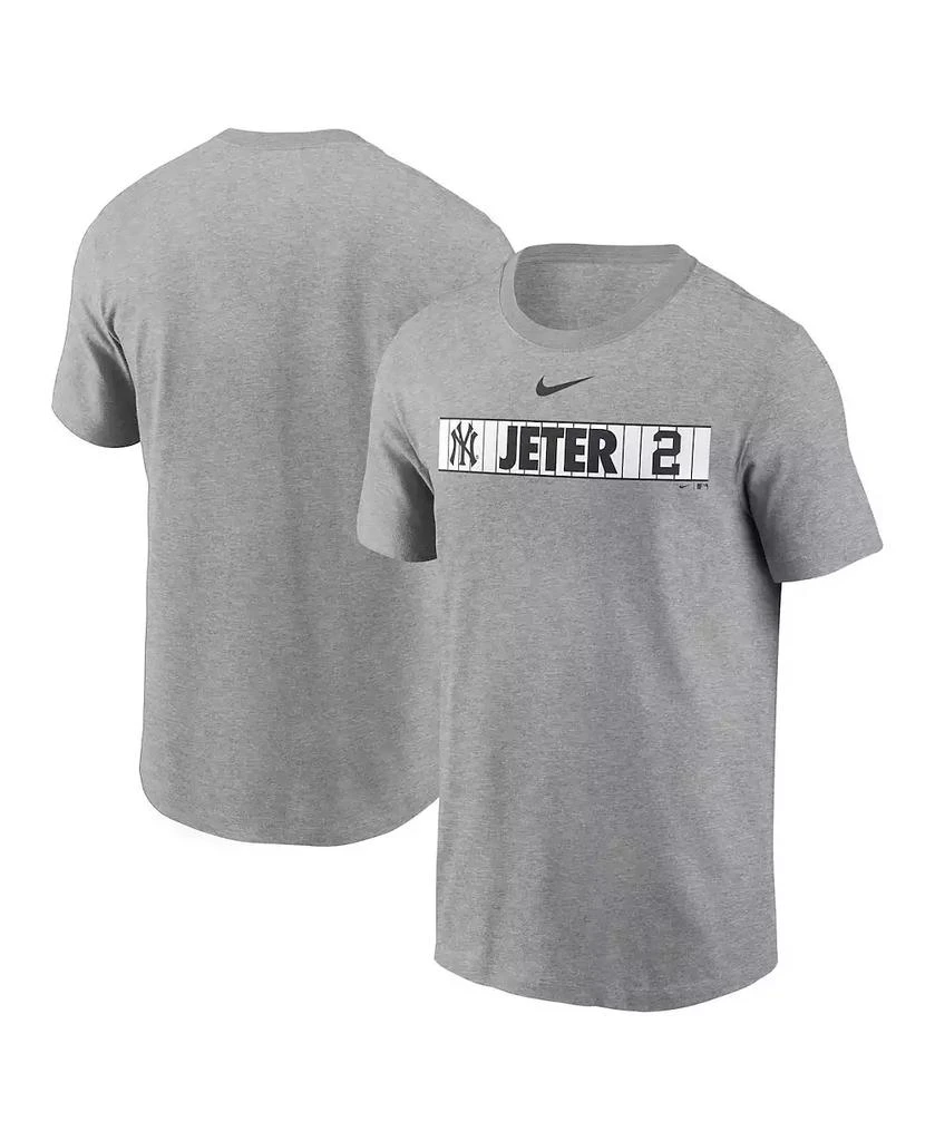 NIKE Men's Derek Jeter Heathered Gray New York Yankees Locker Room T-shirt 1