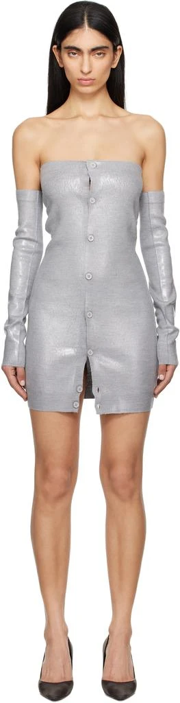 MM6 Gray Plastified Knit Minidress 1