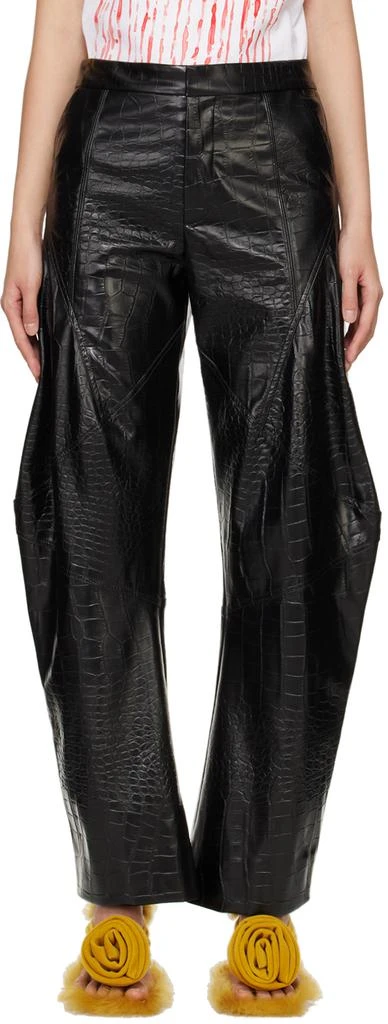 Puppets and Puppets Black Elliot Faux-Leather Trousers 1