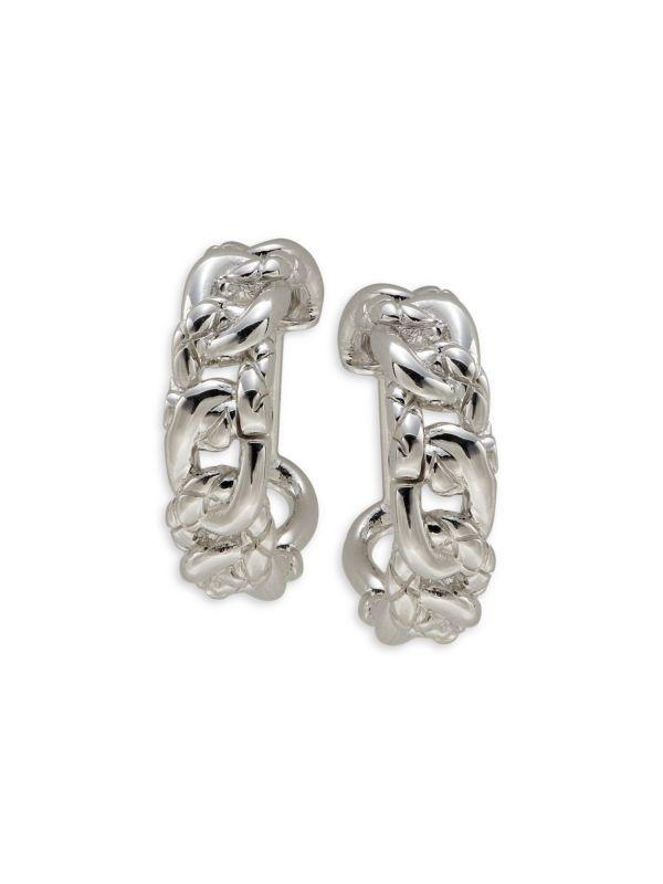 Judith Ripka Sterling Silver Curb Link Hoop Earrings