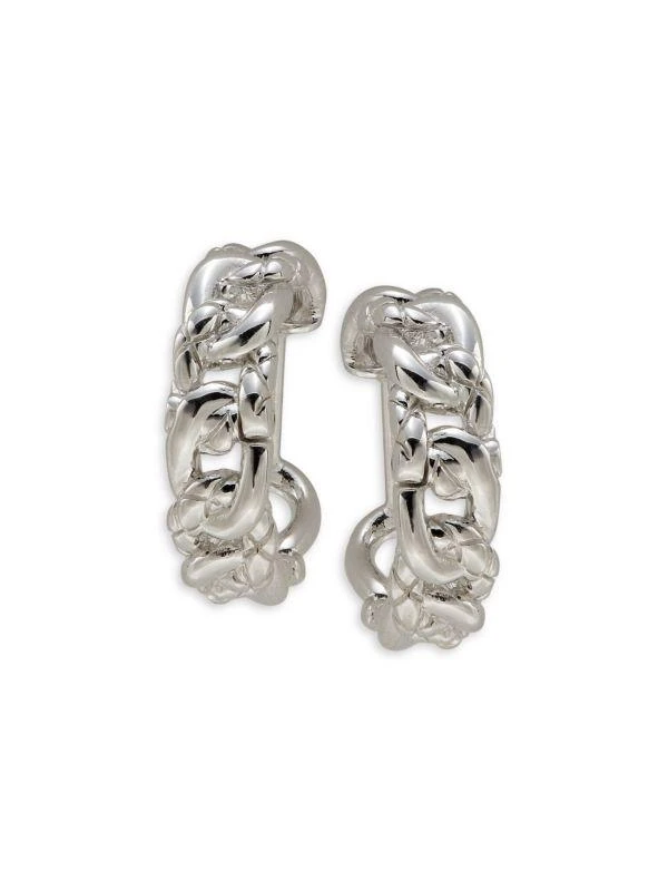 Judith Ripka Sterling Silver Curb Link Hoop Earrings 1