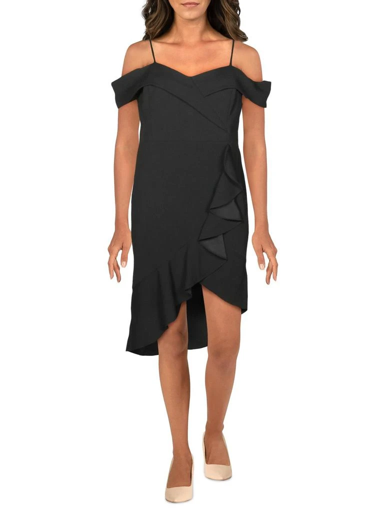 Bebe Womens Cascade Ruffled Off-The-Shoulder Formal Dress 1