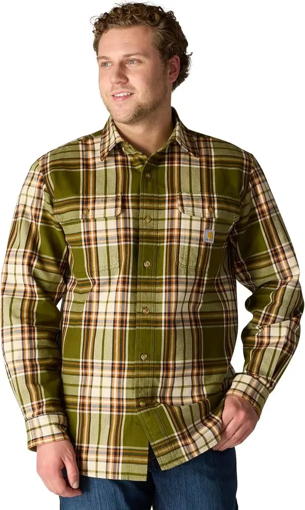 Carhartt Carhartt Men's Loose Fit Heavyweight Flannel Long-Sleeve Plaid Shirt