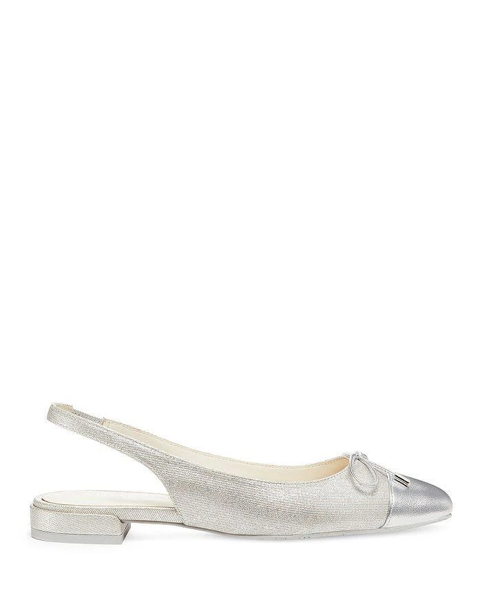 Stuart Weitzman Women's Sleek Bow Pointed Toe Slingback Flats 2