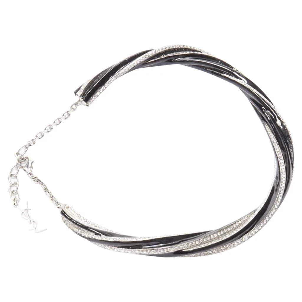 Yves Saint Laurent Hedi Slimane crystal YSL charm choker necklace 4