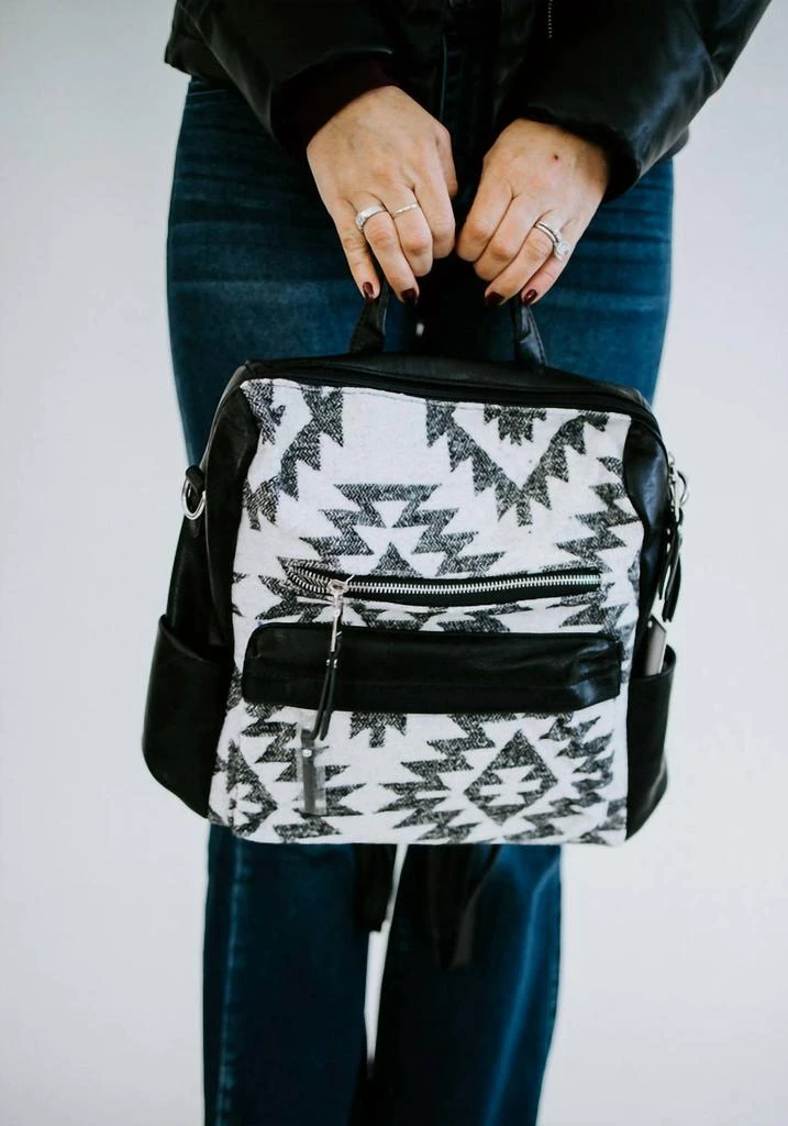NWT - Amelia Aztec Backpack - Black/White Amelia Aztec Convertible Backpack w/ Guitar Strap Black  main image 3