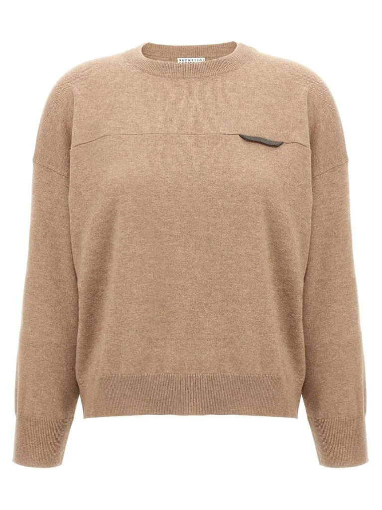 Brunello Cucinelli Brunello Cucinelli Monile Detailed Cropped Sweater from Cettire