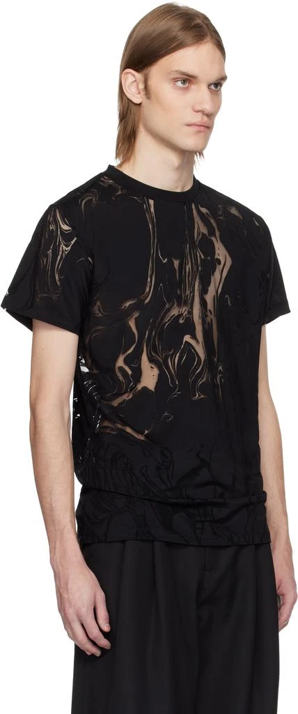 LGN Louis Gabriel Nouchi Black Marbled Jersey T-shirt 2