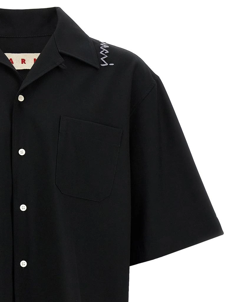 Marni Marni Logo Embroidered Bowling Shirt 4