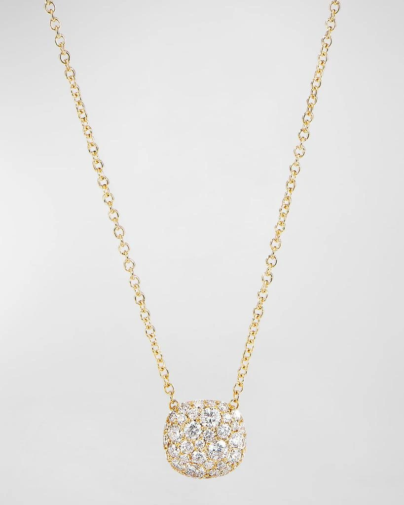 David Yurman 18k Yellow Gold Diamond Cushion Pendant Necklace 1