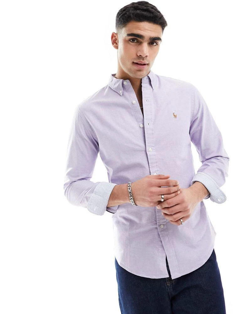 Ralph Lauren Polo Ralph Lauren icon logo oxford shirt slim fit in lilac 1