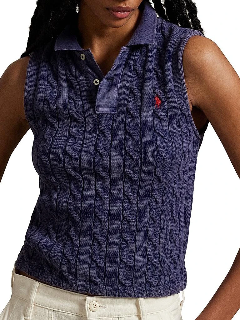 Ralph Lauren Cable-Knit Crop Polo Vest 5