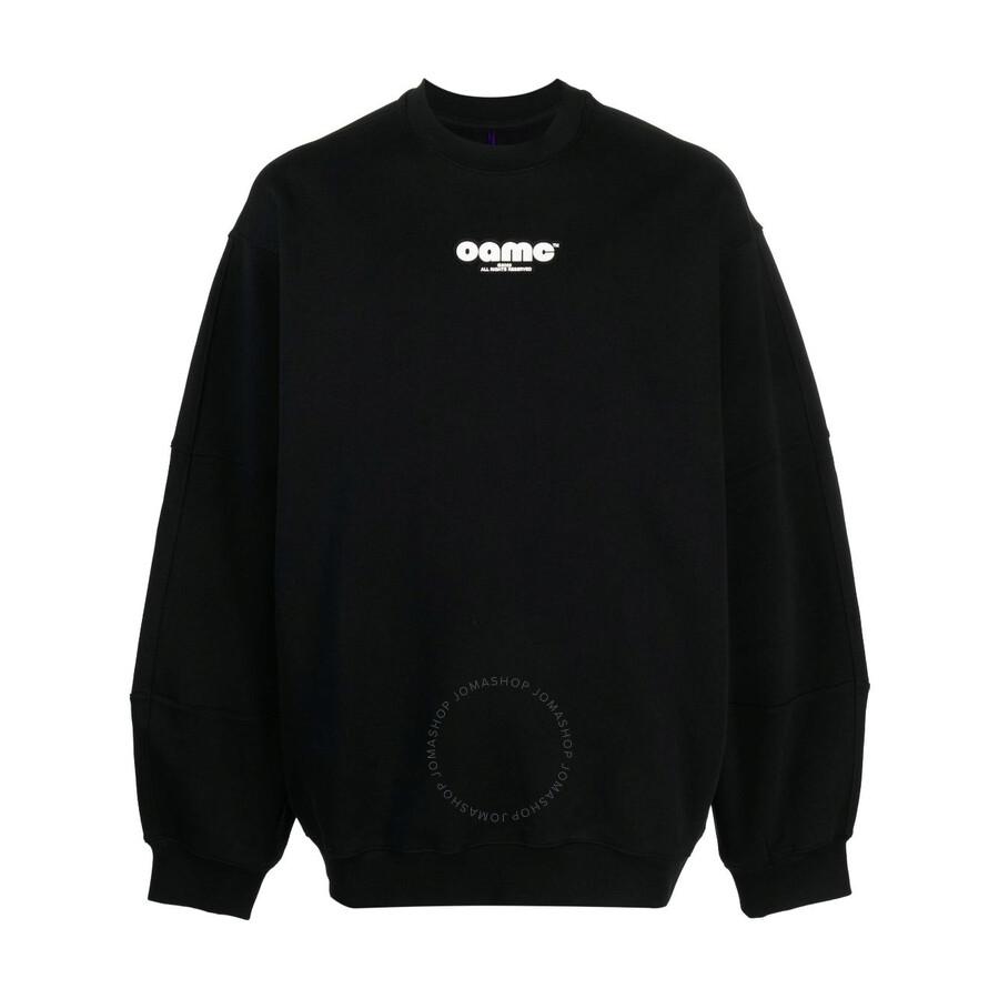 OAMC Men's Black Logo-Patch Nome Cotton Sweatshirt