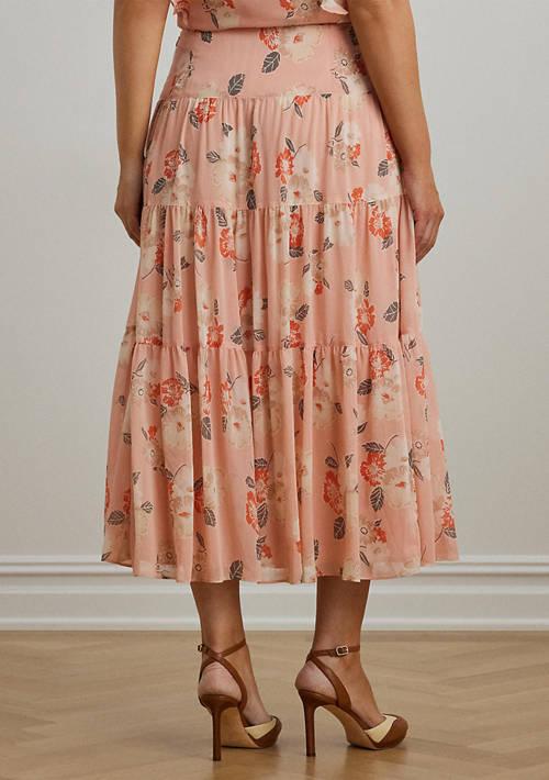 Ralph Lauren Ralph Lauren Floral Crinkle Georgette Tiered Skirt