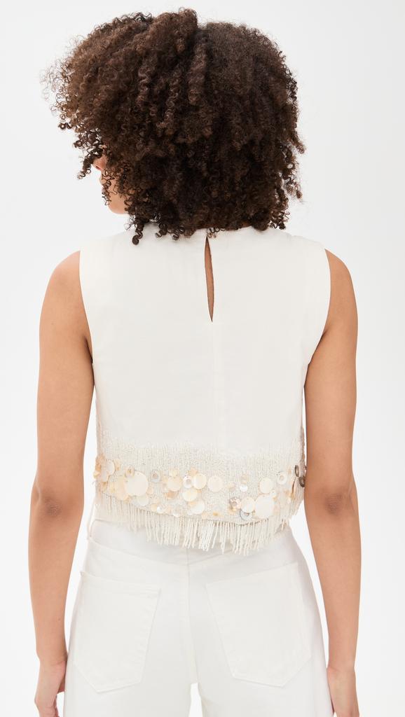 AMUR Antonella Shell Beaded Top