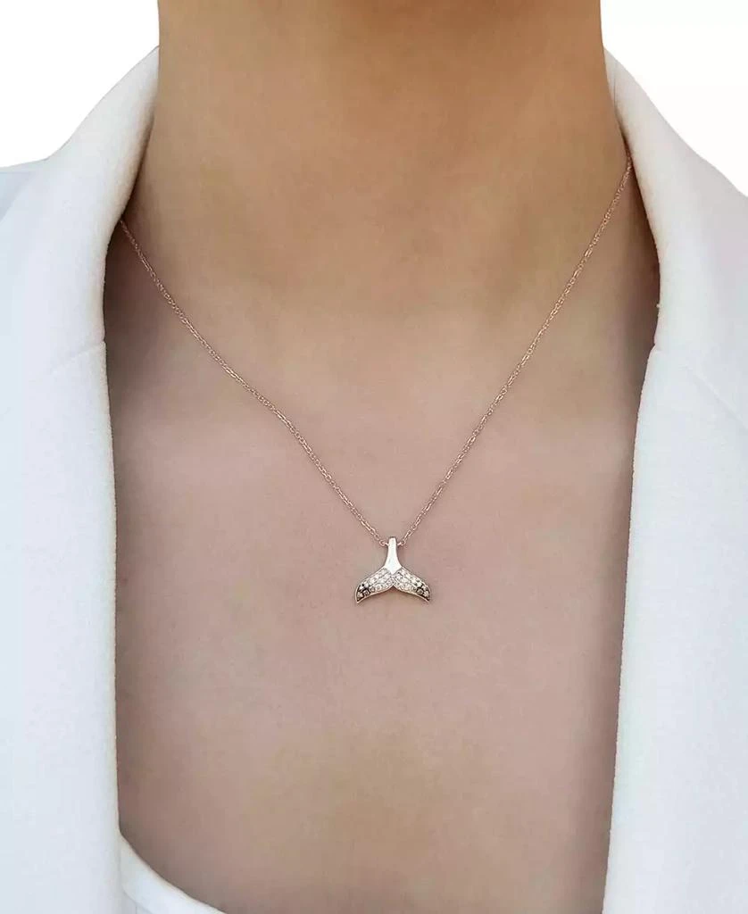 Le Vian Chocolate Ombré Diamond Whale Tail 19" Adjustable Pendant Necklace (1/5 ct. t.w.) in 14k Rose Gold 3