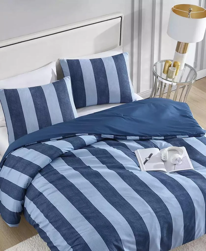 Juicy Couture Denim Stripe 3-Pc. Reversible Comforter Set, Full/Queen 3