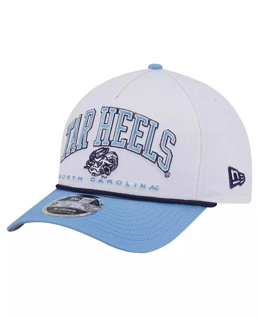 New Era Men's White/Carolina Blue North Carolina Tar Heels Arch Two-Tone Rope 9FORTY A-Frame M-Crown Adjustable Hat