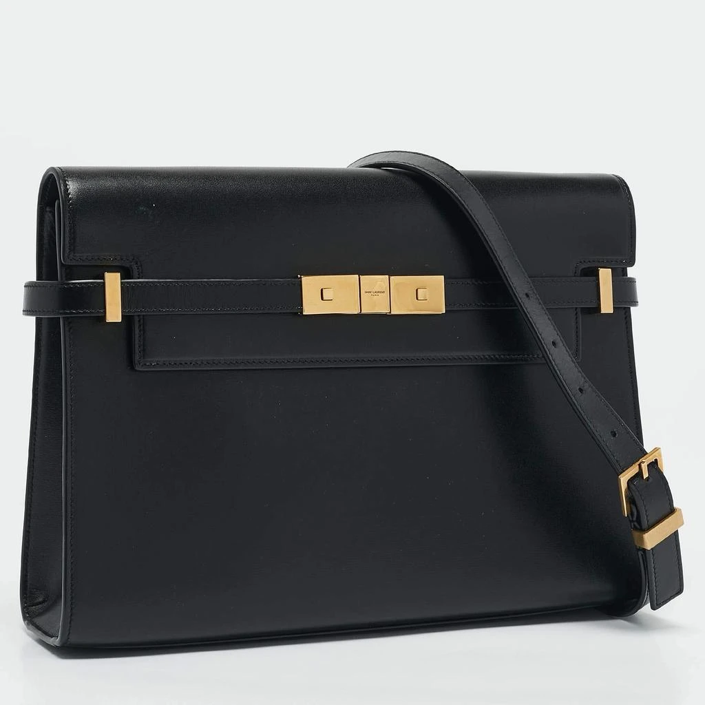 Yves Saint Laurent Saint Laurent Black Leather Medium Manhattan Flap Shoulder Bag 3