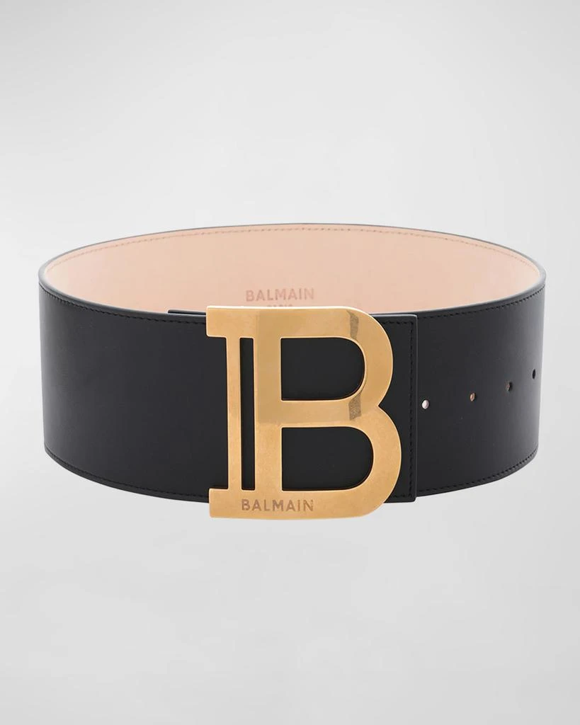 Balmain B Logo Calfskin Buckle Belt 1