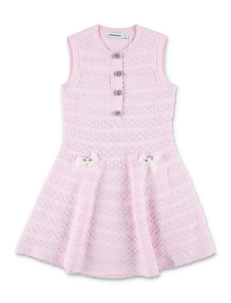 Self Portrait Self-portrait Kids Lace Bow Knit Dress