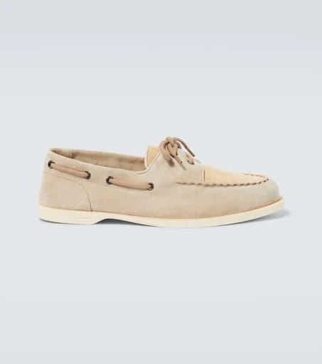John Lobb Foil suede boat shoes 1