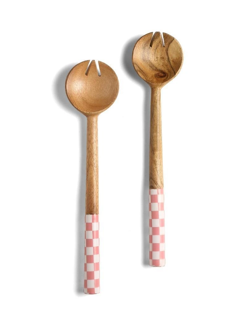 Tiramisu Resin & Wood Salad Server 2 Piece Set 3