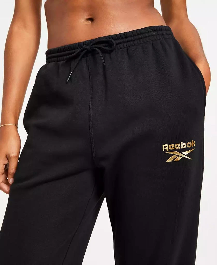 Reebok Women's Metallic Foil Logo Fleece Jogger Sweatpants, A Macy's Exclusive 3