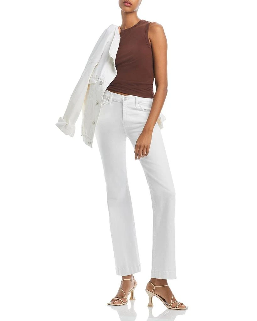 7 For All Mankind Slim Illusion Dojo High Rise Wide Leg Jeans in Luxe White 6