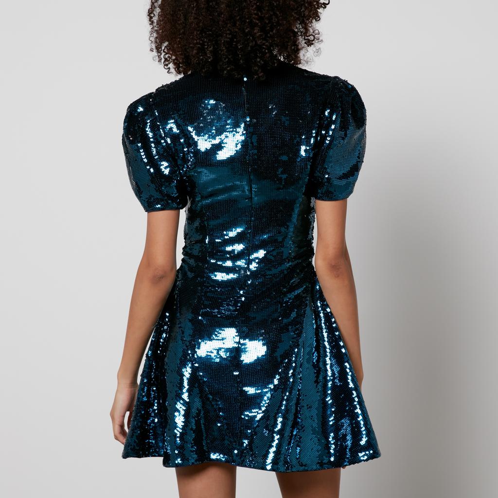 De La Vali De La Vali Puff Sleeve Sequined Mini Dress