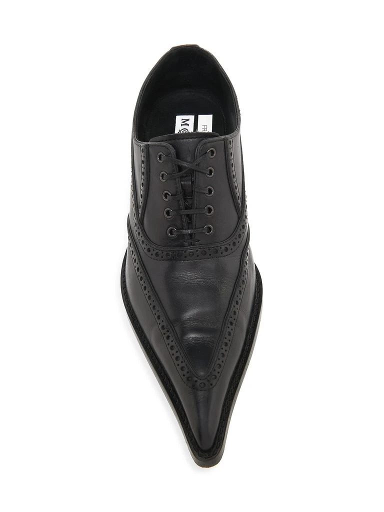 Alexander McQueen ​Birdee Brogue Point Toe Leather Dress Shoes 4