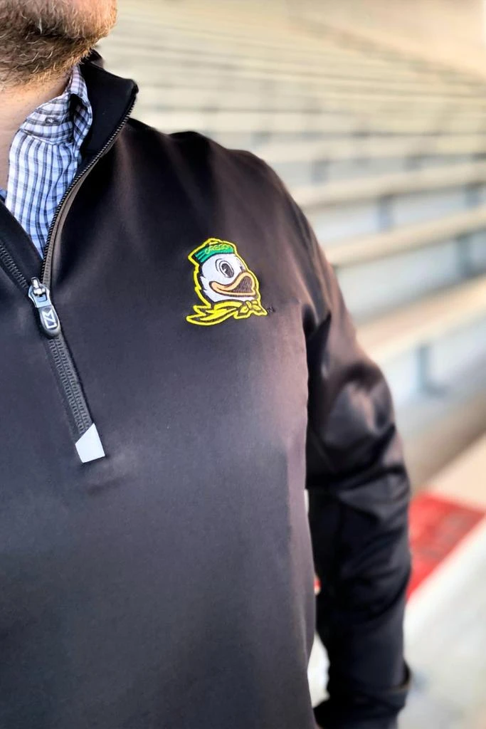 Cutter & Buck Oregon Ducks 1/4 Zip Traverse Pullover In Black 3