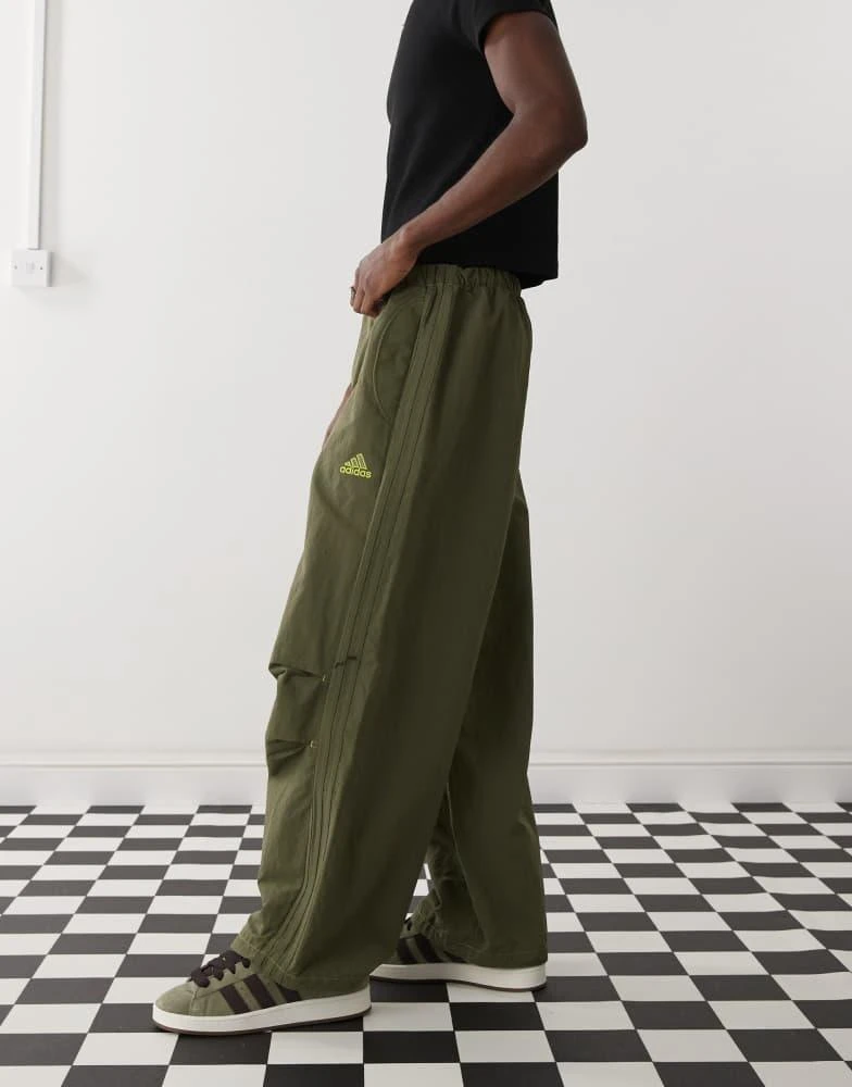 Adidas adidas Originals Street parachute pants in khaki 3