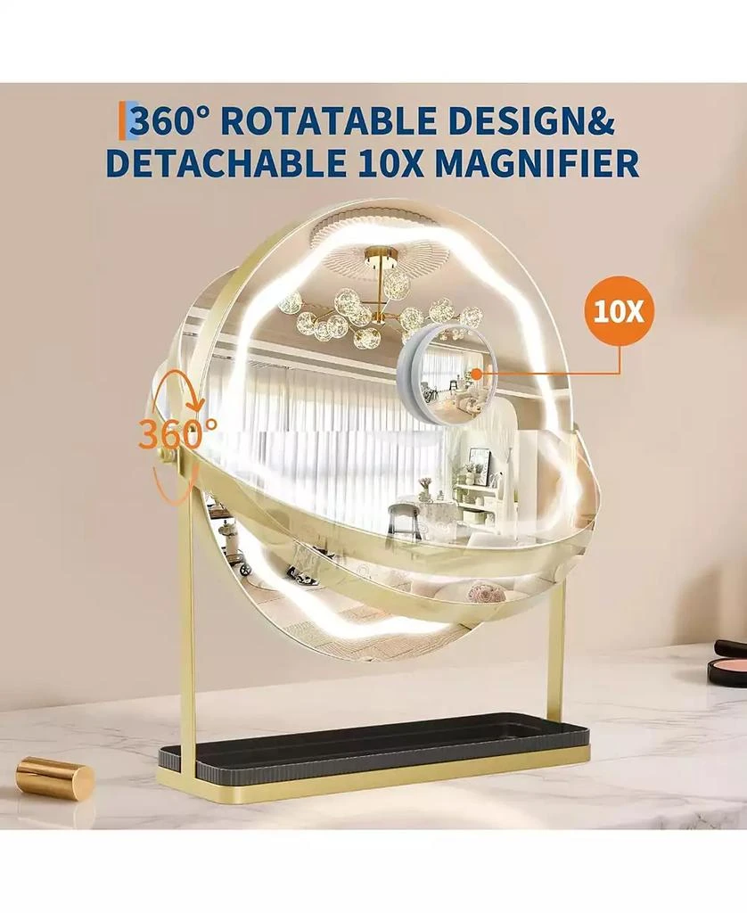 Homfan LED Vanity Mirror with Touch Control, Desktop Makeup Mirror for Bedroom or Bathroom 3