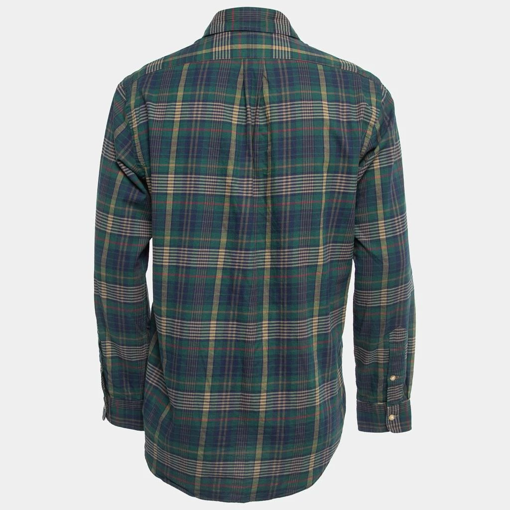 Ralph Lauren Polo Ralph Lauren Green/Navy Blue Plaid Cotton Button Front Full Sleeve Shirt M 2
