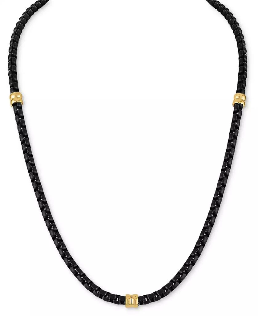 Esquire Men's Jewelry Box Link 22" Chain Necklace in Black & Gold-Tone Ion Plated Stainless Steel, Exclusively at Macy's 1
