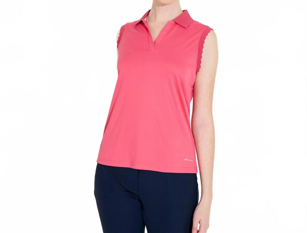 Abacus Sportswear US Victoria Drycool Sleeveless Polo In Lipstick