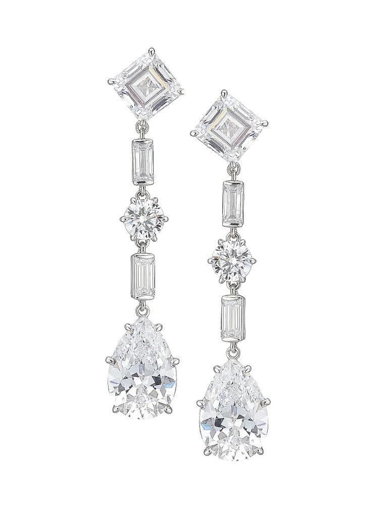 Adriana Orsini Glitz Sterling Silver 
Cubic Zirconia Extra-Large Drop Earrings