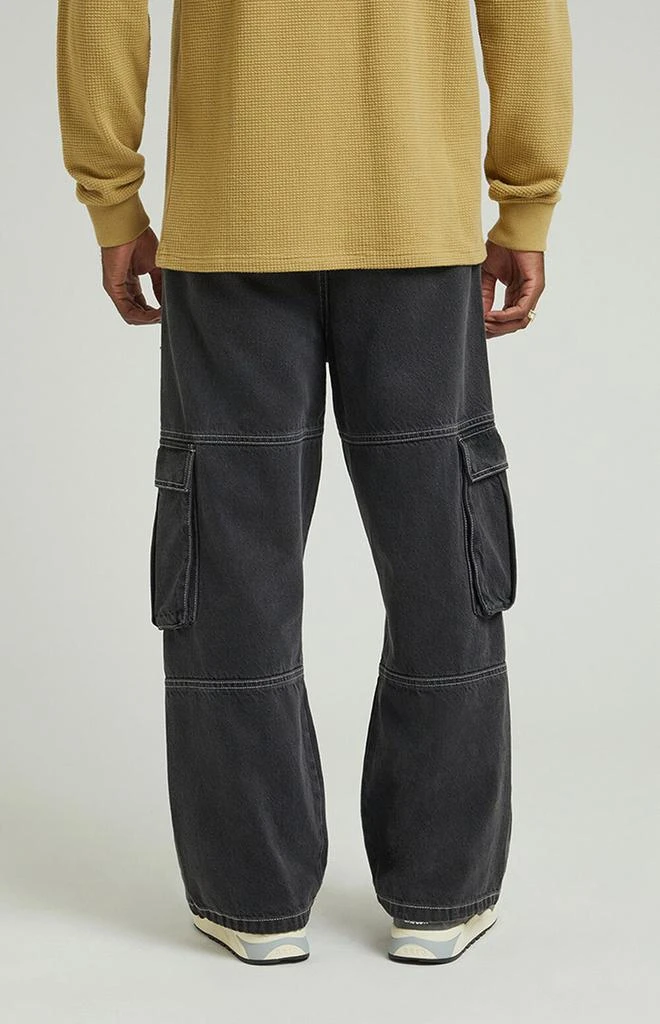 PacSun Black Extreme Baggy Cargo Jeans 4