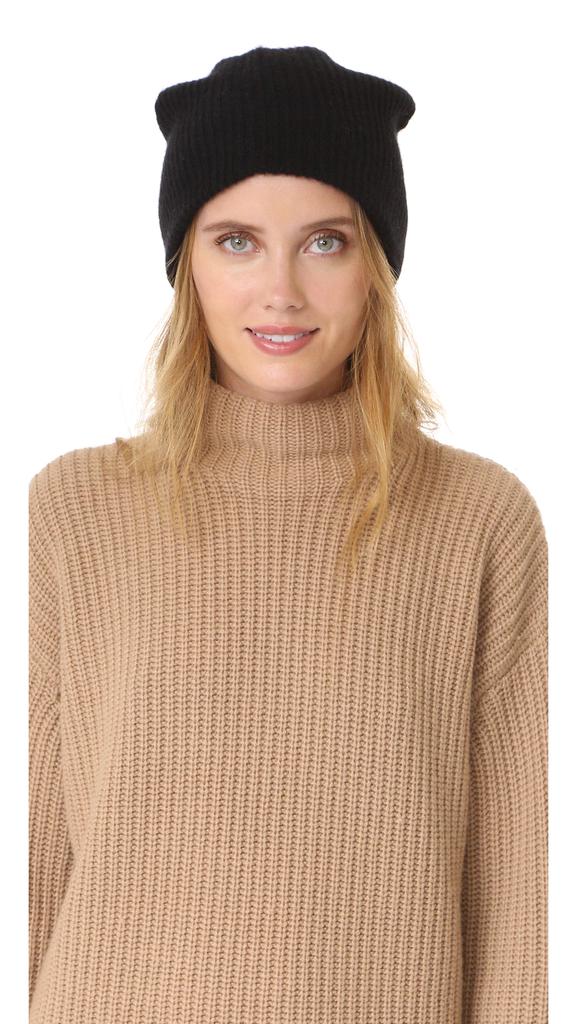 White  Warren Cashmere Plush Rib Beanie