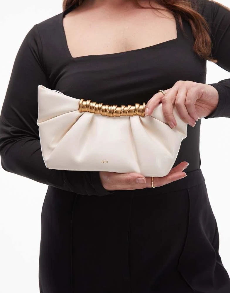 JW PEI JW PEI Leia pleated clutch bag in white 3