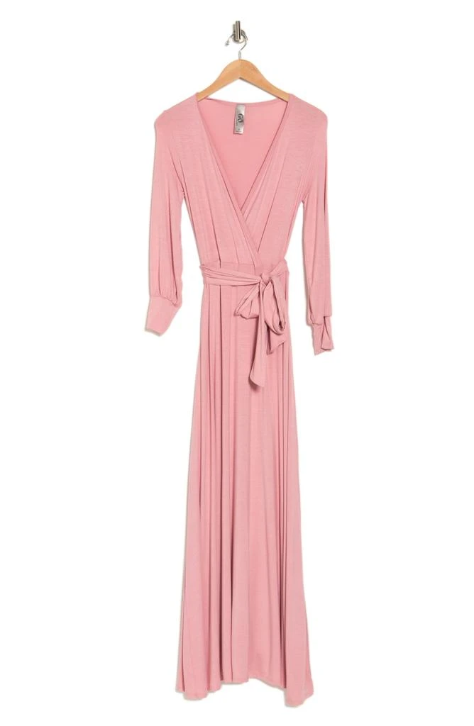 GO COUTURE Long Sleeve Faux Wrap Maxi Dress 3