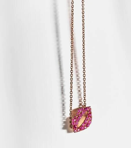 Roxanne First Scarlett Kiss 14kt rose gold necklace with pink sapphires 5