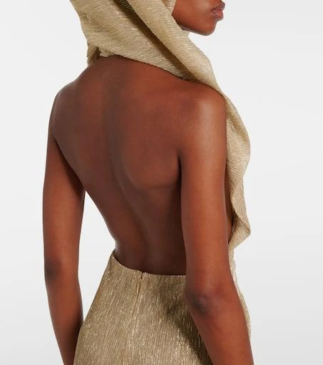 Costarellos Eva draped lamé gown 6