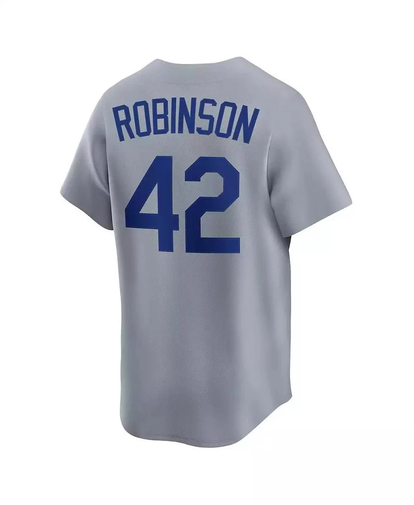 NIKE Men's Jackie Robinson Gray Brooklyn Dodgers Throwback Cooperstown Collection Limited Jersey 3