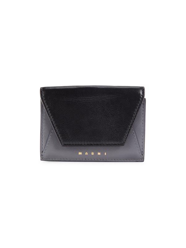 【関税＆送料込み】Marni Wallets & Card Holders Black leather cardholder with Marni Mending embroidery | Marni