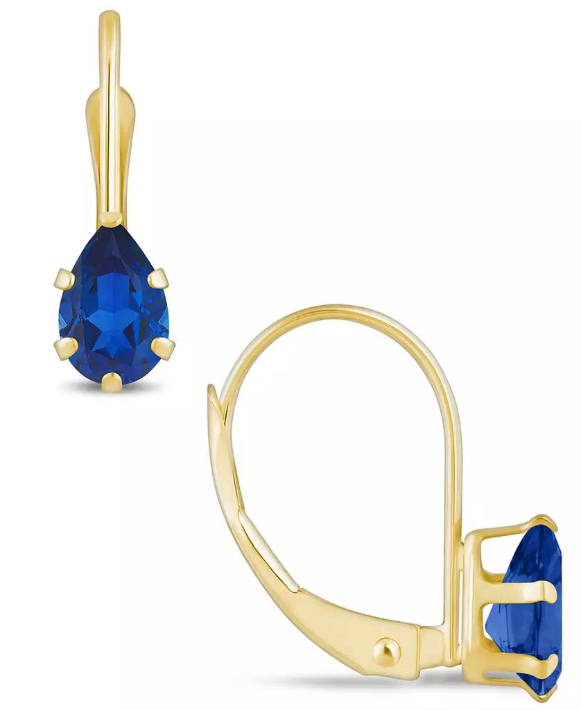 Macy's Gemstone Leverback Earrings in 10K Yellow Gold